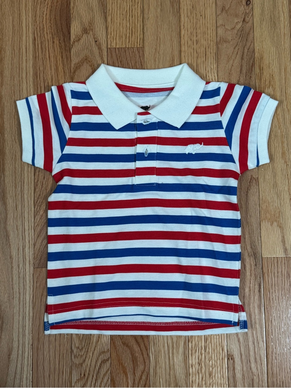 Classic Red & Blue Striped Polo Shirt - Kids size 2